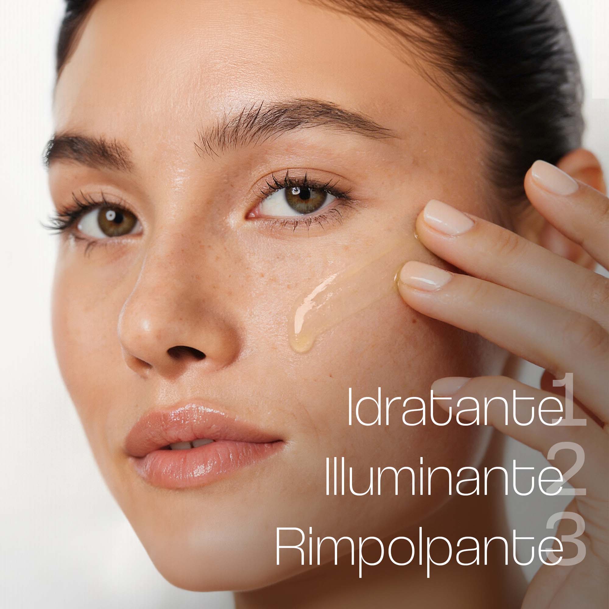 Visual close-up con benefici del siero BIOVITA C